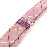 Pink and Yellow Striped Cotton Tie 7cm